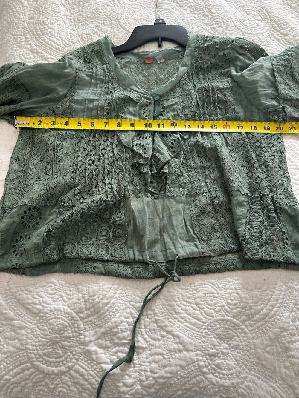 Free People Naya Lace Crop Top in Olive